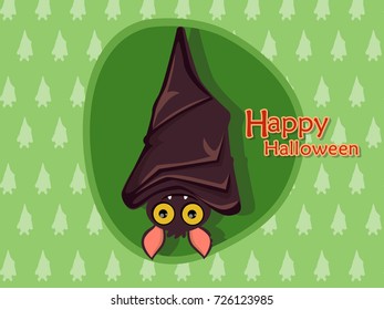 Bat cartoon vector Halloween on background.Vector illustration.