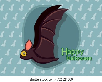 Bat cartoon vector Halloween on background.Vector illustration.