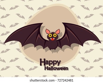 Bat cartoon vector Halloween on background.Vector illustration.