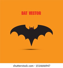 Bat cector on color background.