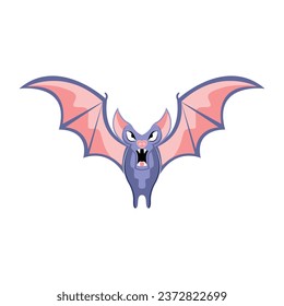 Bat Character of Hallowen Isolated Retro Cartoon Vector