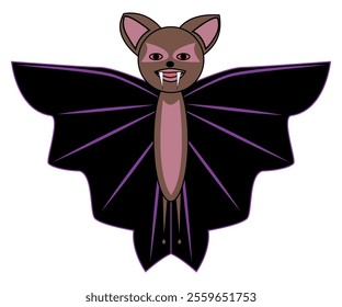 Bat character with a human face and playful design elements