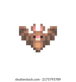Icono de arte de píxeles de caracteres de с murciélago, elemento de diseño de aplicación y pegatina. Juego de activos de 8 bits. El estilo de los animales. Ilustración vectorial aislada. 