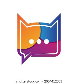 Bat chat logo template vector icon design