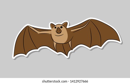 Bat. Children's illustration. Vector sticker