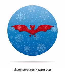 bat christmas icon in circle