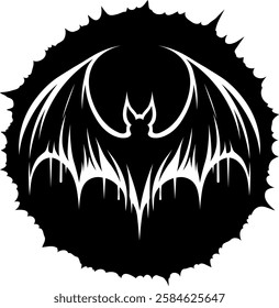 Bat with circular black background