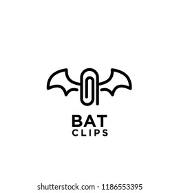 bat clips logo idea icon design vector