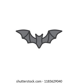 Bat colored line icon.