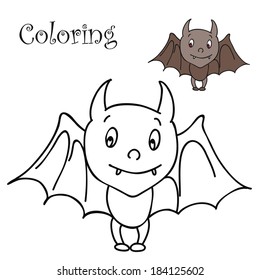bat. Coloring for kids of color samples
