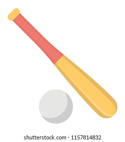 
A bat with cylindrical shape with the ball, baseball icon 
