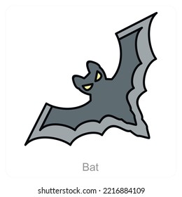 Bat and danger icon concept