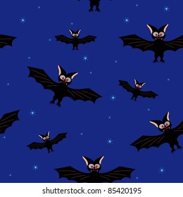 Bat in a dark blue sky