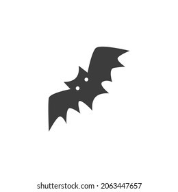 Bat Dark Icon Isolated on Black and White Vector Graphic