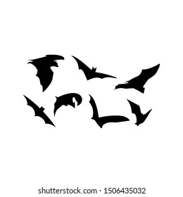 bat design logo black vector