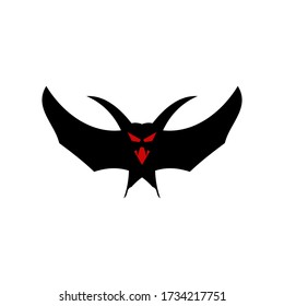 Bat devil bird animal logo icon sign Horns wings symbol Halloween decoration concept Modern creative design style Fashion print clothes apparel greeting invitation card ad banner poster flyer cover