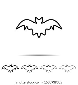 Bat different shapes icon. Simple thin line, outline vector of halloween icons for ui and ux, website or mobile application