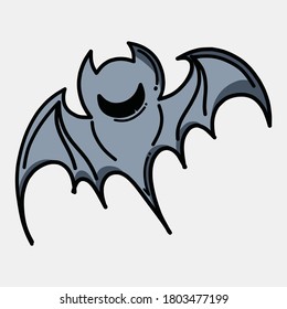 Bat doodle color vector icon. Drawing sketch illustration hand drawn line.