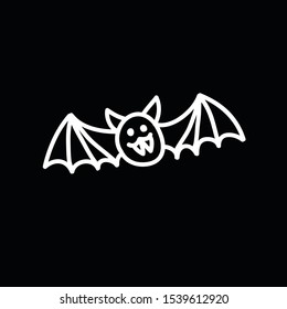 Bat Doodle Icon, Vector Illustration