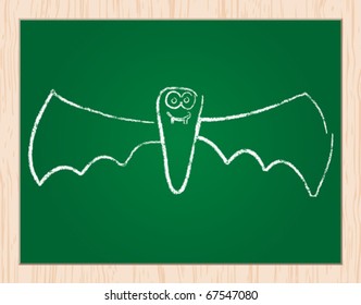 bat draw on blackboard