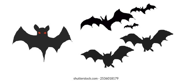 Bat drawing in white background for Halloween , bat illustration vector 