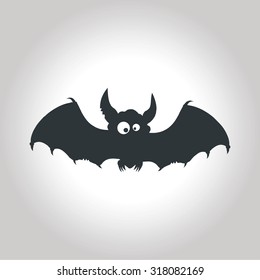 bat drawn vector illustration on gray background for Halloween