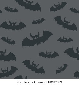 bat drawn vector illustration seamless texture on a gray background