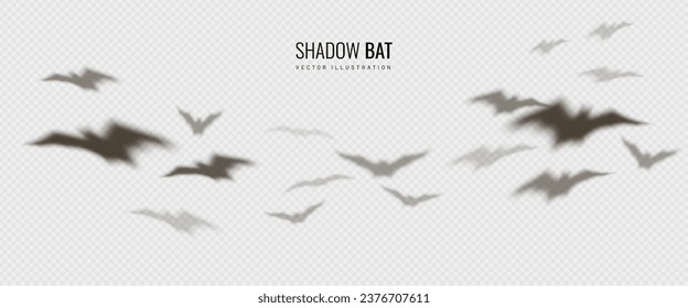 Bat element for Halloween. Shadow casting as decoration on a banner for the Day of All Dead celebrations. Blurred vector illustration