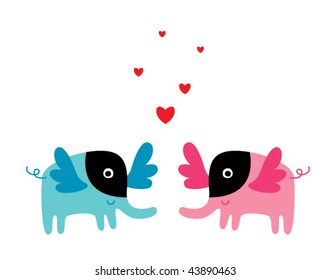 bat elephant couple love