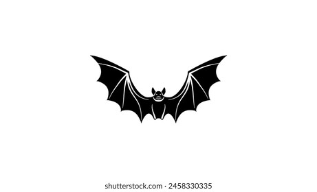 Bat emblem, black isolated silhouette