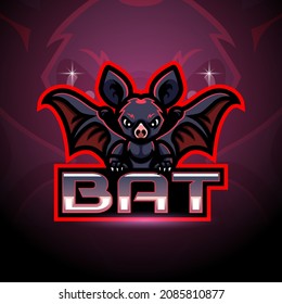 Bat esport logo mascot design