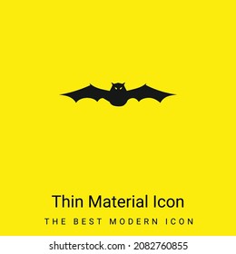 Bat With Extended Wings In Frontal View minimal bright yellow material icon