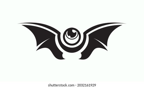 Bat eye logo design template on white background