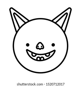bat face cartoon icon design line image