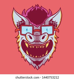 Bat face vector illustration. Monster, bat, animal, Halloween, party, smart design concept