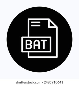 BAT File Format Vector Icon, 