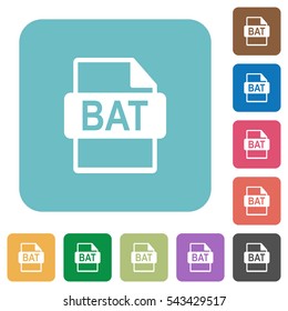 BAT file format white flat icons on color rounded square backgrounds