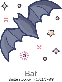 Bat flat design vector icon
