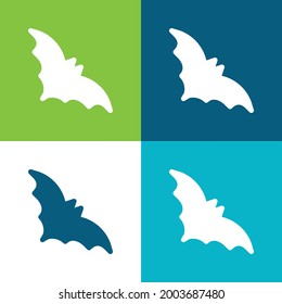 Bat Flat four color minimal icon set