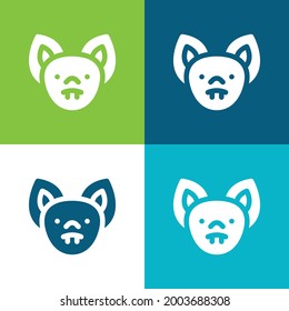 Bat Flat four color minimal icon set