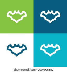 Bate Flat cuatro colores mínimo conjunto de iconos