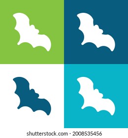 Bat Flat four color minimal icon set