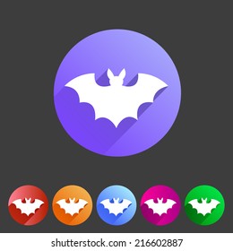 Bat flat halloween icon badge