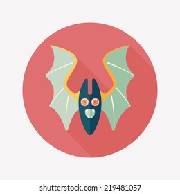 Bat flat icon with long shadow,eps10