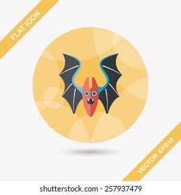 Bat flat icon with long shadow,eps10