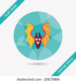 Bat flat icon with long shadow,eps10