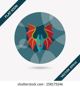 Bat flat icon with long shadow,eps10