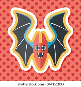 Bat flat icon with long shadow,eps10