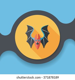 Bat flat icon with long shadow,eps10