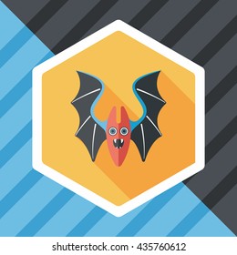 Bat flat icon with long shadow,eps10